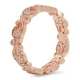 thumbnail image 2 of 0.25 Carat (Ctw) 10K Rose Gold Round White Diamond Ladies Vintage Style Anniversary Wedding Eternity Band Stackable Ring, 2 of 4