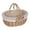 Beige2, variant on Multifunctional Washable Lined Picnic Basket with Handle, Foldable Woven Handle, Ideal for Outdoor Adventures, Photography Shoots, Home Decor, Fruit Basket, Storage Basket, Gift Basket, 9.8x7.8x5in