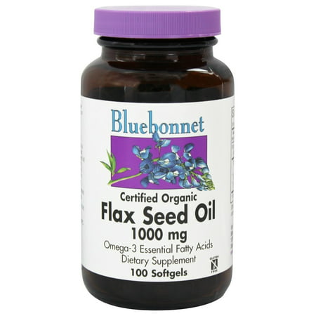 Bluebonnet Nutrition - Graine de lin certifiée biologique Huile 1000 mg. - 100 Gélules
