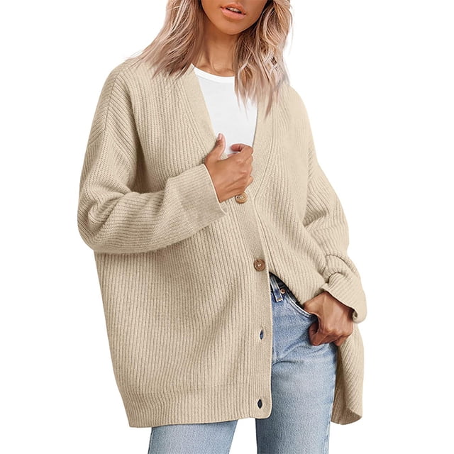 Styesk Cardigan pour Femmes Cardigan Tricoté à Boutons à Manches Longues, Coupe Ample et Tendance pour Femmes