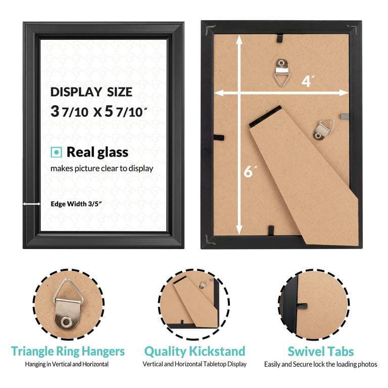 LaVie Home 4x6 Picture Frames (2 Pack, Gold) Simple Designed Photo Fra