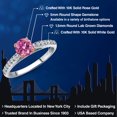 thumbnail image 2 of Gem Stone King 10K Two Tone Gold Pink Moissanite and Lab Grown Diamond Engagement Ring for Women | 0.68 Cttw | Round 5MM | Gemstone Birthstone | Size 7, 2 of 6