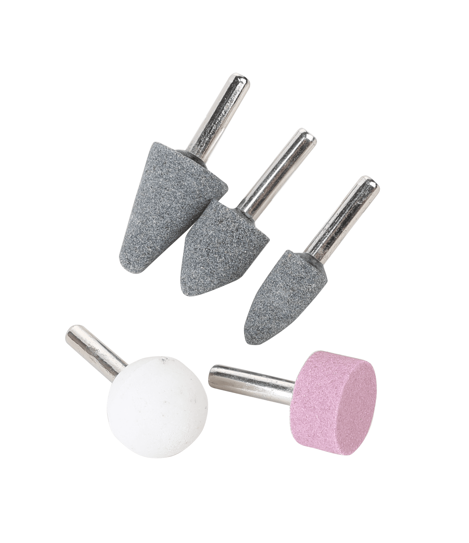 Hyper Tough Three Color/Grit Grinding Wheel Stone Set 5 Piece, 25-313HT, Gray, Pink and White Color