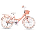 thumbnail image 5 of Glerc Maggie 20 Inch Kids Grils Bike for 7-13 Years Old Chlidren, Princess Styles Kids Bikes with Rack & Basket & Kickstand, Peach, 5 of 8