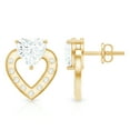 thumbnail image 3 of Rosec Jewels Lab Diamond Heart Stud Earrings - 6 mm - 1 Carat Diamond Earrings for Valentines - EF-VS Grade, 18K Yellow Gold, 3 of 7