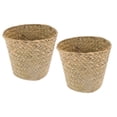 thumbnail image 6 of Himition 2pcs Woven Storage Basket Compact Trash Can Mini Woven Waste Basket For Bedroom Bathroom And Office Space-Saving Straw Woven Basket, 6 of 6