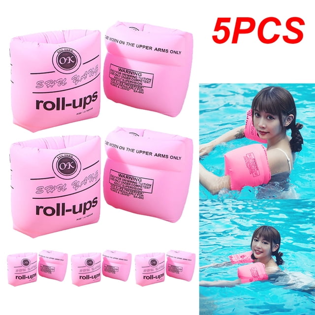 Mangas Inflables Gruesas para Natación Y para Adultos Círculos Inflables para Brazos Mangas Redondas para (rosa)