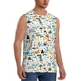 thumbnail image 2 of Uemuo Cartoon Dinosaur Pattern Men's Sleeveless T-Shirt,Muscle Athletic Tank Top, Moisture-wicking Quick-dry Breathable Classic Tee Top for Gym Run Outdoor Sports-XX-Large, 2 of 8