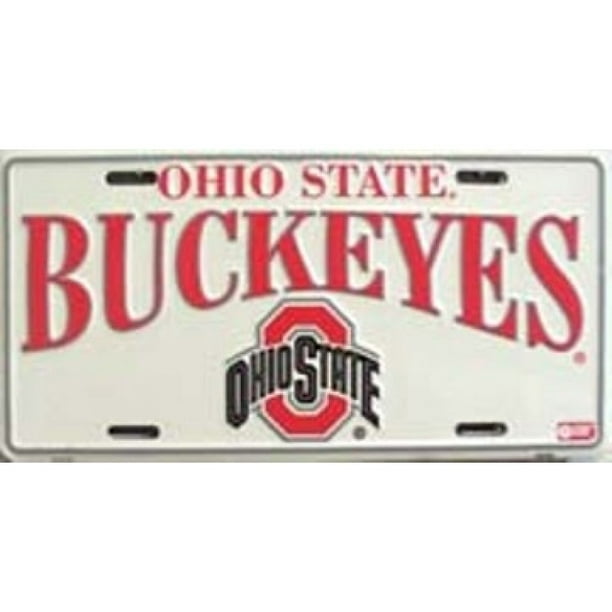 État de l'Ohio Buckeyes Blanc Plaque d'Immatriculation