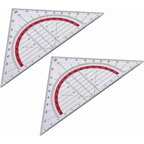 Triangle Ruler Square Set 90mm 45 Degrees Plastic Stationery Math Geometry 2pcs