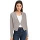 thumbnail image 2 of Día de San Patricio Chaqueta Corta Casual De Negocios De Oficina De Trabajo Sin Cuello Para Mujer Gris L, 2 of 6