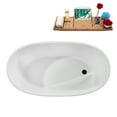 thumbnail image 6 of 51" Streamline B-252-42-BL Soaking Freestanding Tub and Tray With Internal Drain in Matte Black, 6 of 10