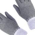 thumbnail image 4 of 1 Pair Touch Screen Winter screen gloves Gloves Women Girls Outdoor Riding Hand Warmer Flower Fuzzy Ball Mittens, 4 of 6