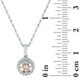 thumbnail image 3 of Brilliance Fine Jewelry Simulated Aurora Borealis & CZ Round Halo Necklace, 18" Sterling Silver, 3 of 3