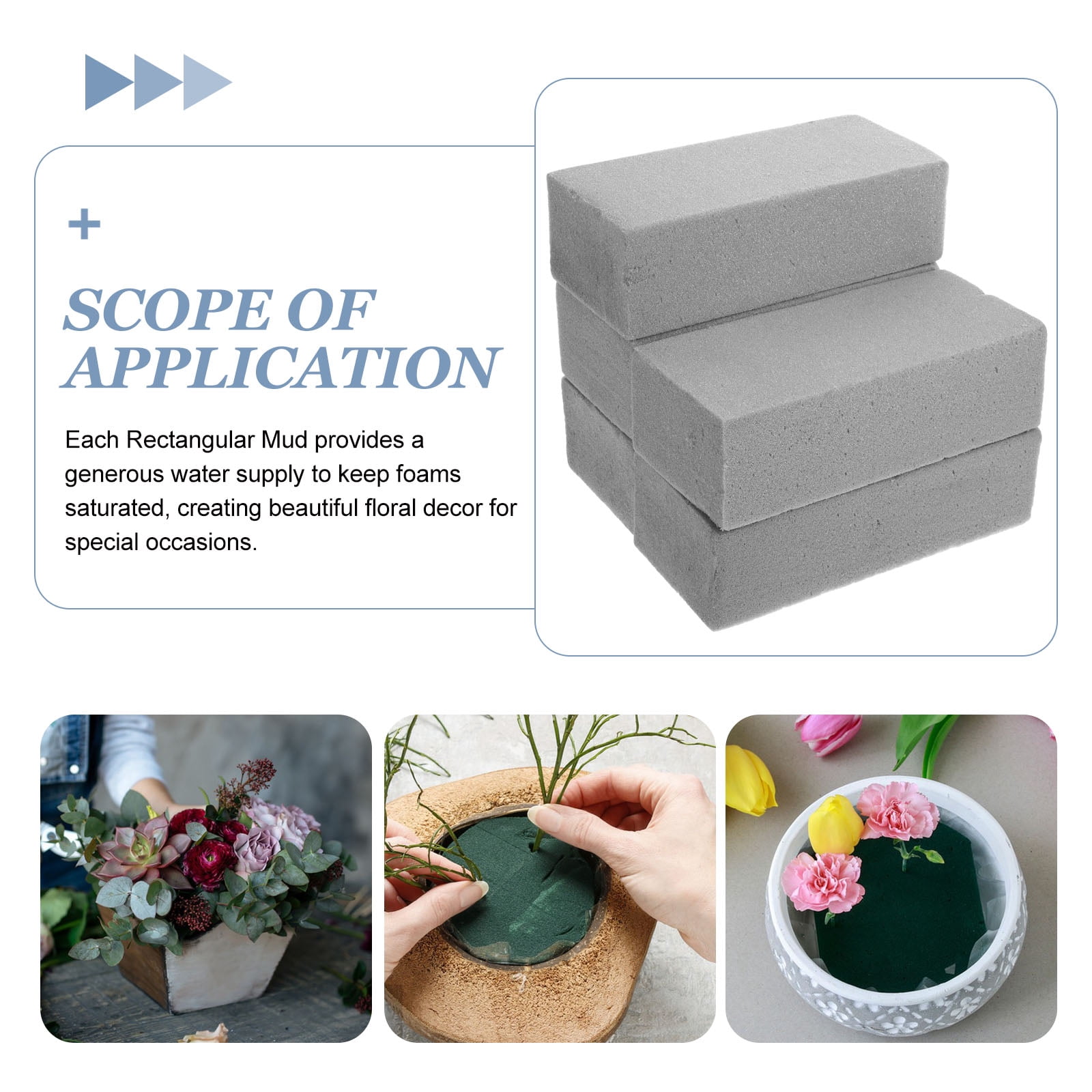 LOLIPPYY Grey Floral Mud Base for Flower Arrangements, Flower Holder Supplies for Home, Wedding, and Event Decorations