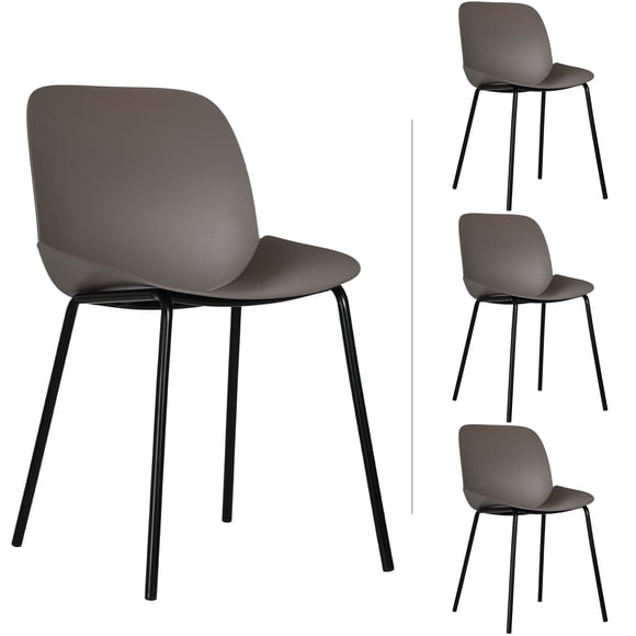 Set 4 Sillas Noto Plastico para Comedor, Cocina o Jardin con Base de Metal Mundo In Noto