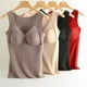 thumbnail image 5 of Camisas térmicas sin mangas para mujer con sujetador, chaleco con cuello en V, ropa interior, chaleco cálido para mujer con cojín - Gris, 5 of 5