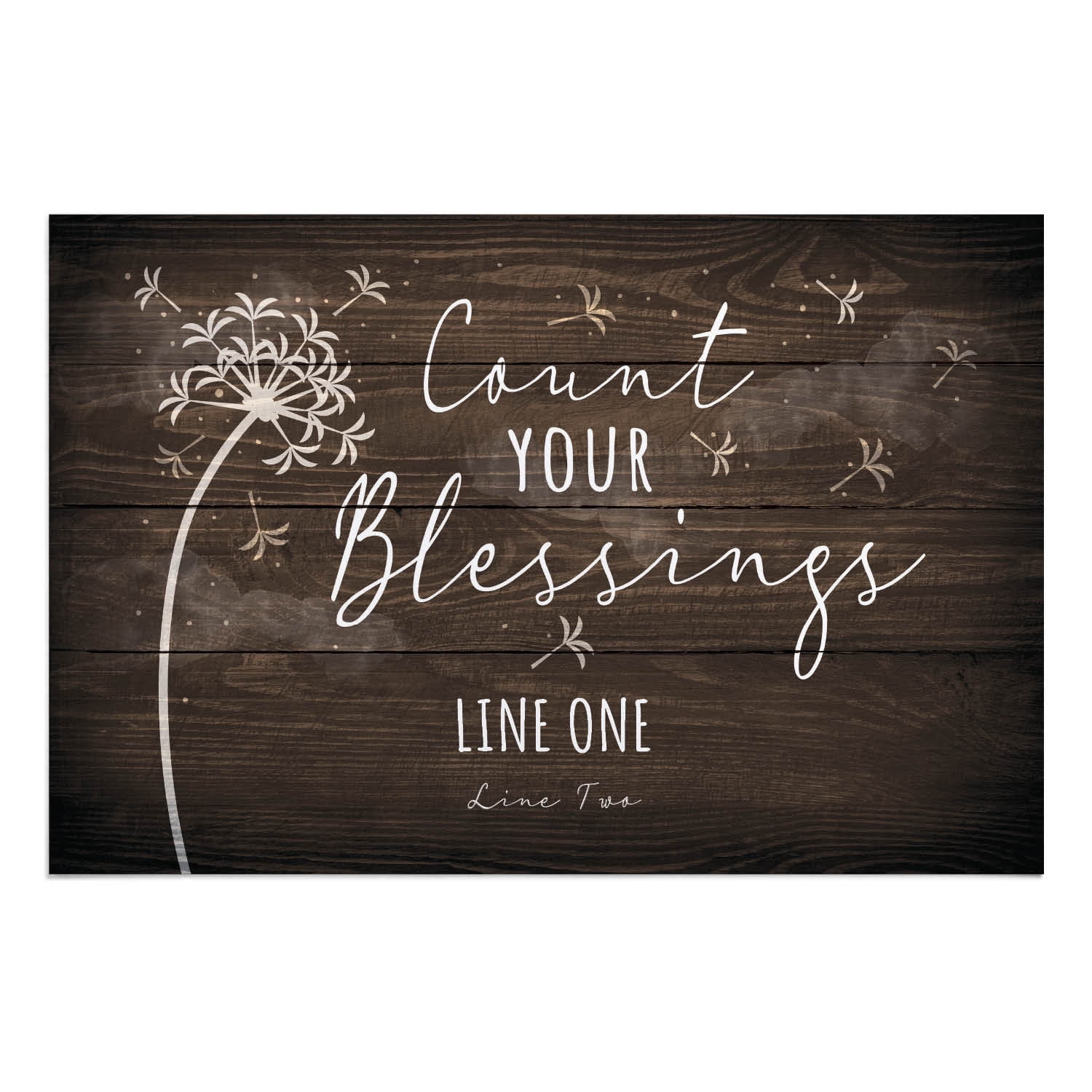 Personalized Planet 27x18 Count Your Blessings Inspirational Doormat with Custom Personalization Printed on Brown Rectangular 1/4” Thick Non Slip Mat for Kitchen Hallway Deck or Porch