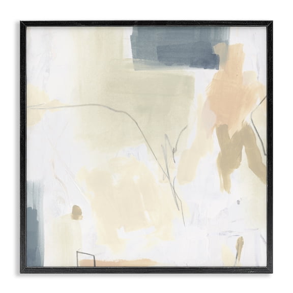 Stupell Industries Plaster Line Abstract Black Framed Giclee Art, design by June Erica Vess