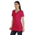 thumbnail image 3 of Inkmeso Long Length Notch Neck Top For Women Basic Cotton Tee Shirt w/ Pocket Patch Legging Top, 3 of 7