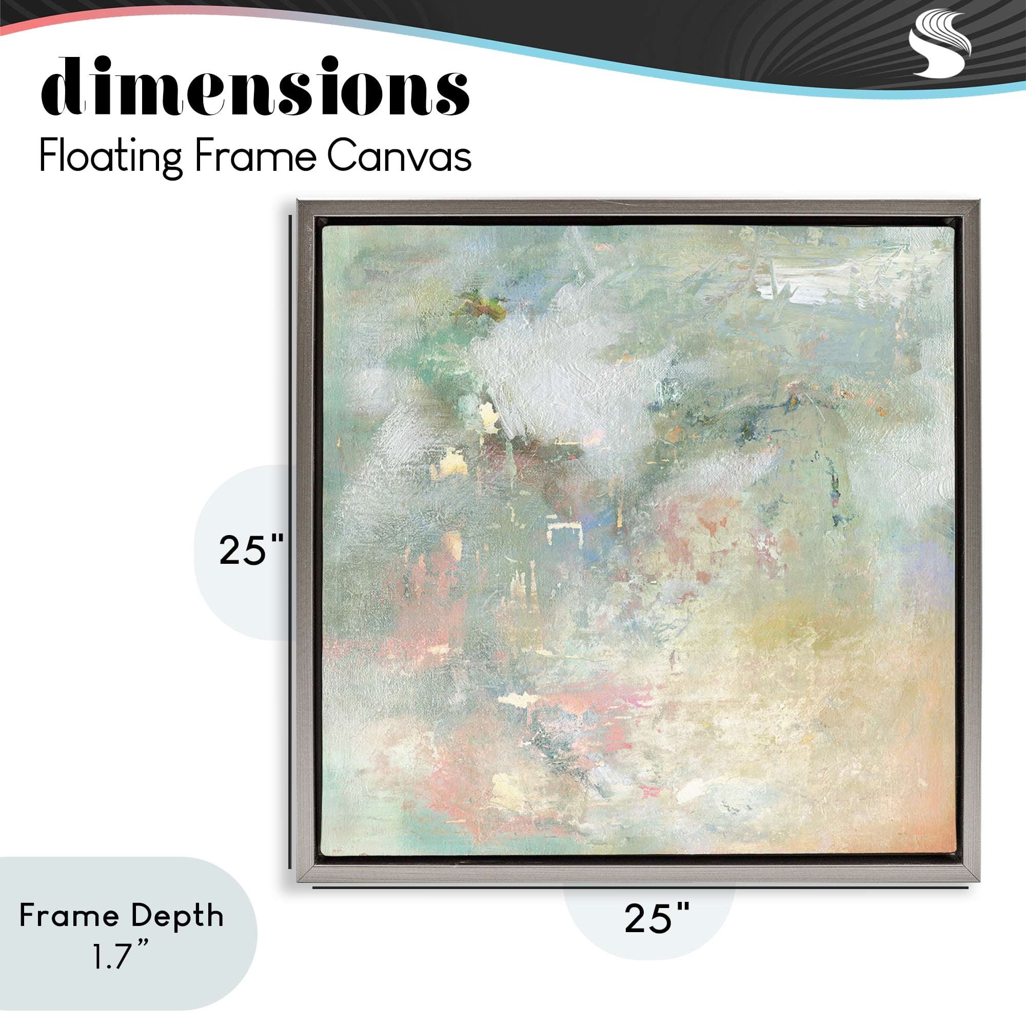 Stupell Industries Ethereal Brushstroke Harmony Gray Framed Floater Canvas Wall Art, design by Carol Robinson