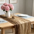 thumbnail image 6 of Party Runner,Gradient Crinkle Sheer Gauze Long Table Cover With Multi Tone Color Options,Reception Cake Mat Used For Bohemian Wedding Classroom Event Decor, 6 of 7