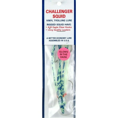 Zak Tackle Challenger Squid Rigged Trolling Fishing Lure Green 4 1/2" 3-pack