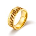 thumbnail image 1 of 1pc Men's Titanium Steel Roman Numeral Spinner Chain Ring 336 Gold 6, 1 of 6