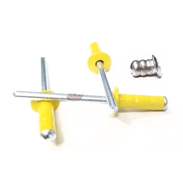 Yellow 3/16" Large Head Tri-Fold Exploding Aluminum Pop Rivets – 250 Pack, Edge Performance