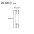 thumbnail image 2 of Uxcell 7A 250V Glass Fuses 5x20mm Time Delay Fuses Slow Blow Fuses 10Pcs, 2 of 5