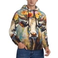 thumbnail image 2 of Salouo Oil Painting Flower Cow Pattern Men's Fall Hoodie Sweatshirt,Sport Hoodie with Pockets for Men Pullover Casual Hooded Sweatshirt-3X-Large, 2 of 7