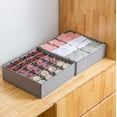 thumbnail image 5 of Drawer Organizer Divider,Socks Dividers,Bra Organizer,Foldable Closet Storage Organizer,Organization Bins,Storage Box for Clothes,Socks,Underwear,Bras,Ties,2Pack,24Cells & 7Cells,Gray, 5 of 7