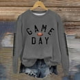 thumbnail image 2 of WMTBSRSW Game Day Sweatshirt for Women Soccer Team Fans Pullover Tops Football Season Graphic Fleece Sweatshirts Loose Casual Long Sleeve Crewneck Tops Dark Gray XL, 2 of 4