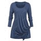 thumbnail image 2 of Camiseta Asimétrica Volantes Tamaño Plus Rosegal  Mangas largas de talla grande, 2 of 5