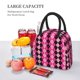 thumbnail image 5 of Fotbe pink and black argyle Bolsa de Almuerzo con Estampado, Lonchera Aislada, Contenedor de Comida Reutilizable Tipo Cooler a Prueba de Fugas, 5 of 6
