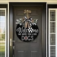 thumbnail image 6 of Welcome Sign We Hope You Like Dogs/Cats Wooden Door Hanger Decorations Rustic Front Door Wreath with Greenery Bow Farmhouse Home, 6 of 6