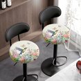 thumbnail image 3 of Renewold Hummingbird Flower Butterfly Stool Covers 2 Pack Washable and Stretch Round Bar Stool Covers Pub Counter Stool Chair Slipcovers for 12-14 Inch Cushion, 3 of 6