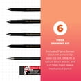 thumbnail image 2 of Sakura Pigma Sensei Manga Drawing Kit - Archival Black Ink Pens with Pencil & Eraser - Pens for Drawing Manga, Cartoon, & More - Assorted Nib Sizes - 6 Pack, 2 of 6