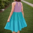thumbnail image 4 of Robe Sans Manches à Blocs de Couleur pour Grandes Filles, Robe Patineuse Décontractée d'Été Évasée, Vêtements Taille 11-12T, 4 of 7