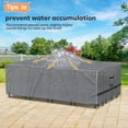 thumbnail image 6 of Outdoor Furniture Covers Waterproof, Upgrade Windproof Patio Furniture Covers, Tear-Resistant Patio Table and Chair Set Cover with Buckle Straps and Elastic Hem, 108" L× 82" W× 28" H, Grey, 6 of 8
