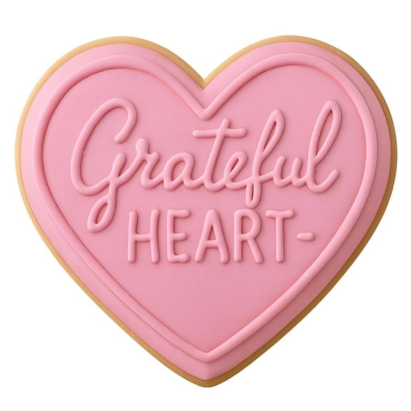 Grateful Heart Cookie Cutter - 4x3.8" Premium Kitchen Baking Tool