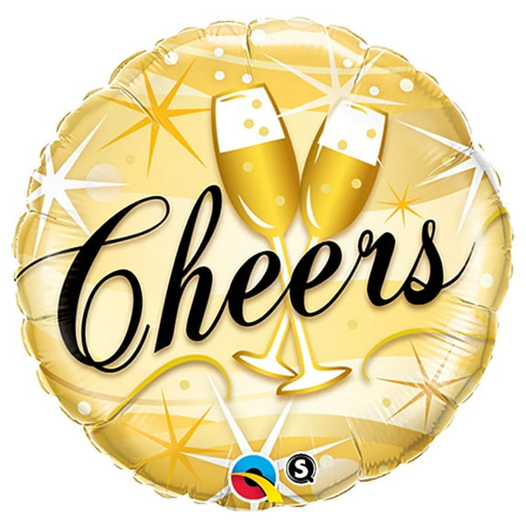 18 inch Cheers Starbursts Qualatex Foil Mylar Balloon - Party Supplies Decorations