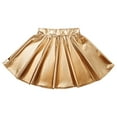 thumbnail image 5 of IBTOM CASTLE Women Shiny Metallic Flared Pleated A-Line Ballet Dance Flared Skater Skirt S Gold, 5 of 8