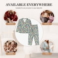 thumbnail image 7 of Fotbe Rose Flowers Pattern Long Sleeve Pajama Set for Women,Sleepwear Set,2-piece Loungewear Set,Soft PJs Comfy Nightwear with Pockets -Medium, 7 of 7