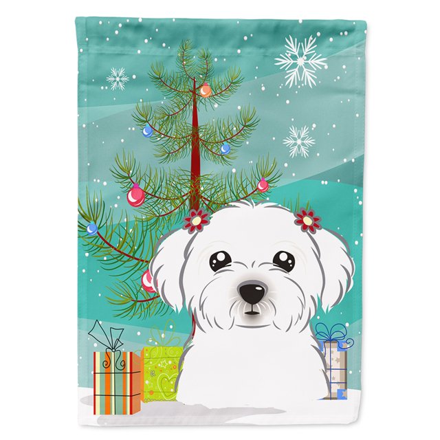 Árbol de Navidad y bandera de casa de lona maltesa grande multicolor Caroline's Treasures BB1580CHF