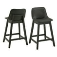 thumbnail image 3 of Weston Home Egleston Square Vegan Leather Low Back Counter Height Chair, Black, Set of 2, 3 of 7