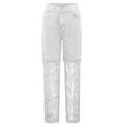 thumbnail image 3 of WILLBEST Jeans Mujer Pantalones Vaqueros Ajustados de Cintura Alta para Mujer, Con Ribete de Encaje, Informales, Cómodos, Con Diseño Calado, Corte Entallado a La Moda Grande, 3 of 4