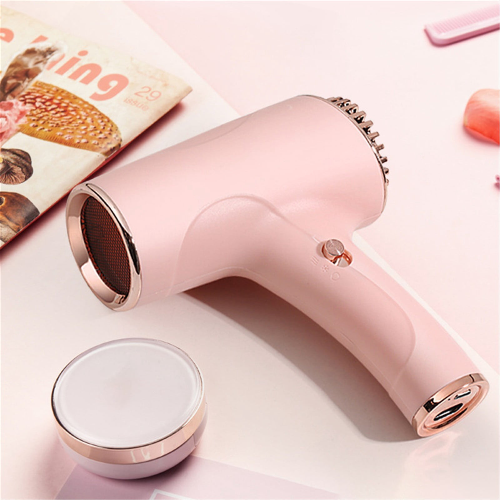 MOQIN Wireless Charging Portable Hair Dryer 500W ,Portable Lightweight Fast Drying Negative Ion Hairdryer Blowdryer For Normal & Curly Hair Portable Cordless Heater Outdoor Home & Travel