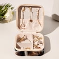 thumbnail image 6 of Print Travel Portable Square Decorative Box Jewelry Stand: All-in-One Earring Holder, Ring Keeper, Necklace & Bracelet Organizer - Storage Box for Girls and Women, 6 of 6