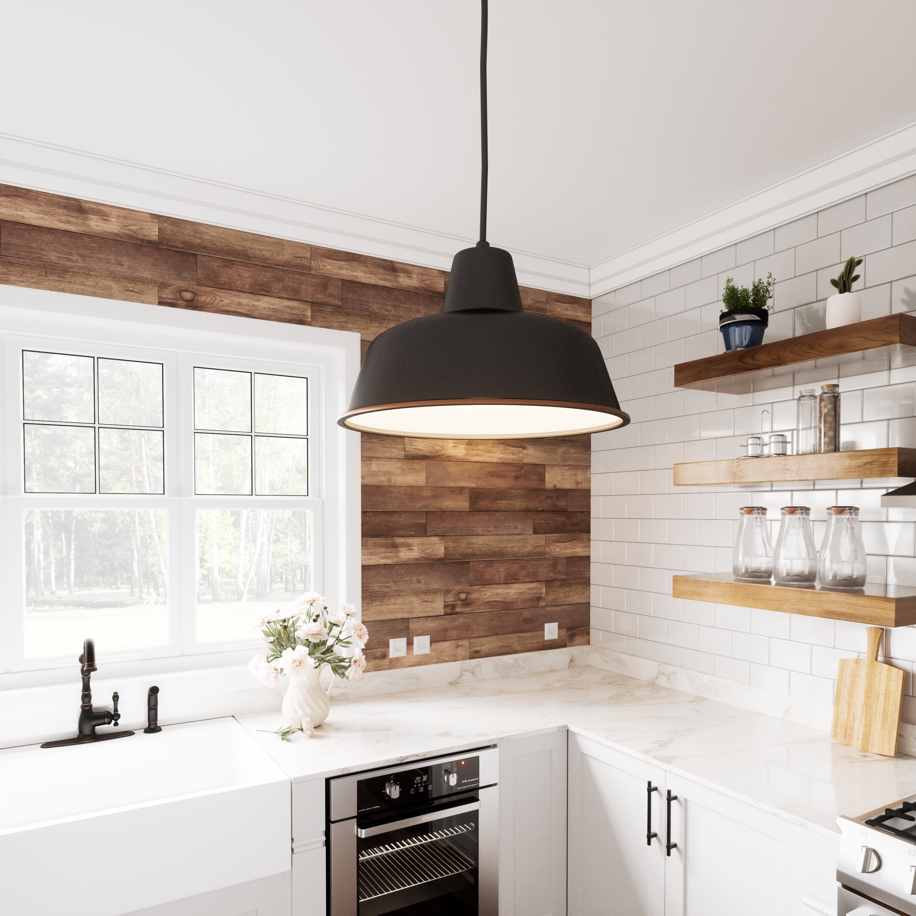 Design House Mason Farmhouse 1-Light Pendant Light, Oil Rubbed Bronze